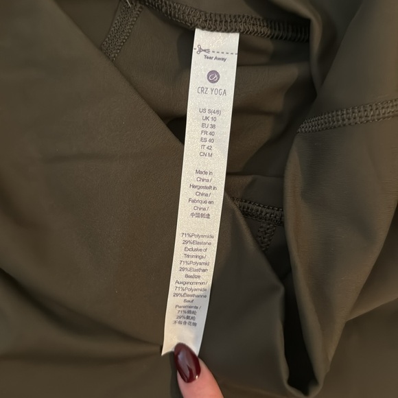 CRZ Yoga Leggings Olive Green Small 4/6 BNWT - Picture 6 of 7